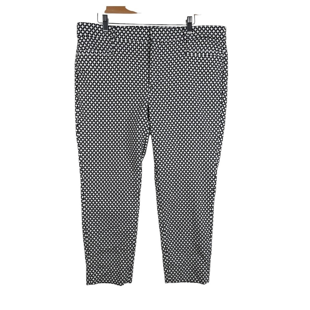Banana Republic Women's Geometric Sloan Crop Dress Pants size 14 Black/White